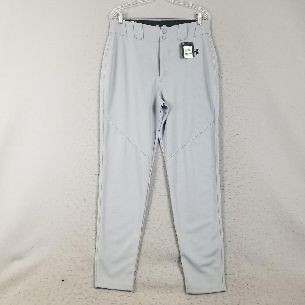 Under Armour Baseball Pants Mens Large Gray Utility‎ Tapered Fit Stain Release